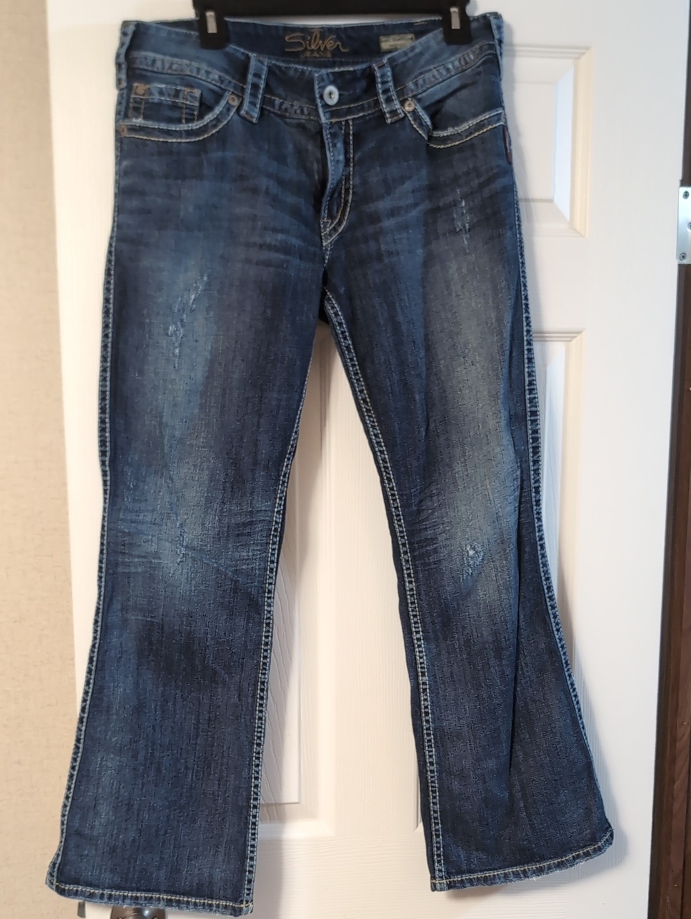 Silver Jeans Medium Blue Bootcut Jeans with Whiskering